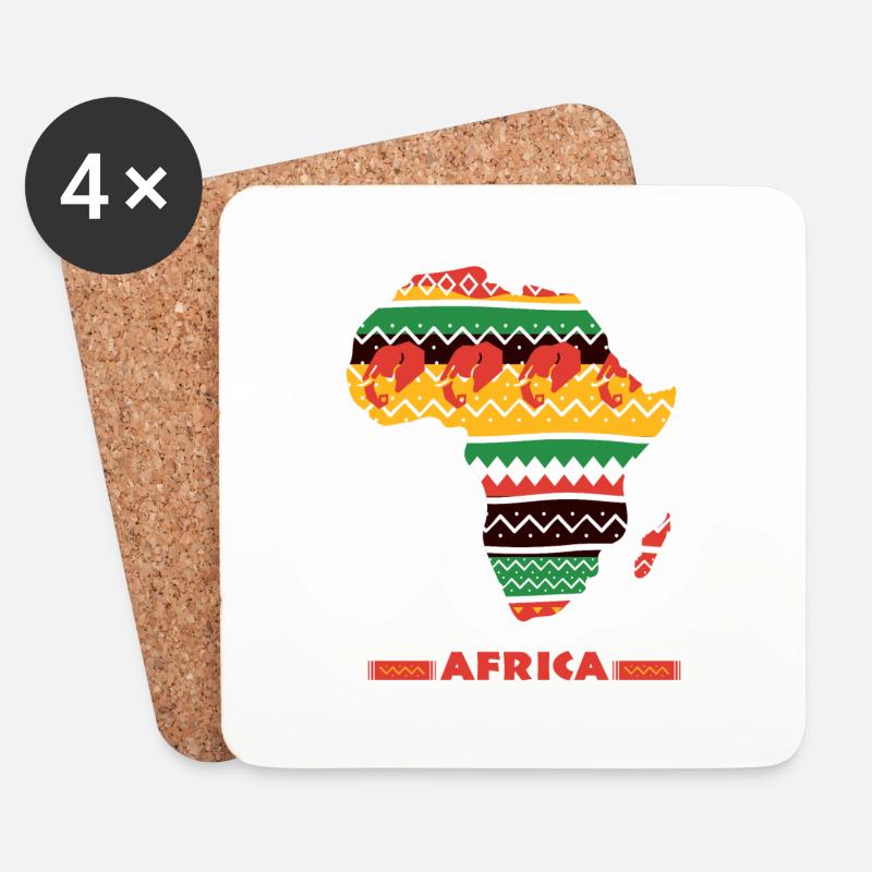 AFRIKA Mutter afrika mia - Untersetzer (4er-Set) - Weiß