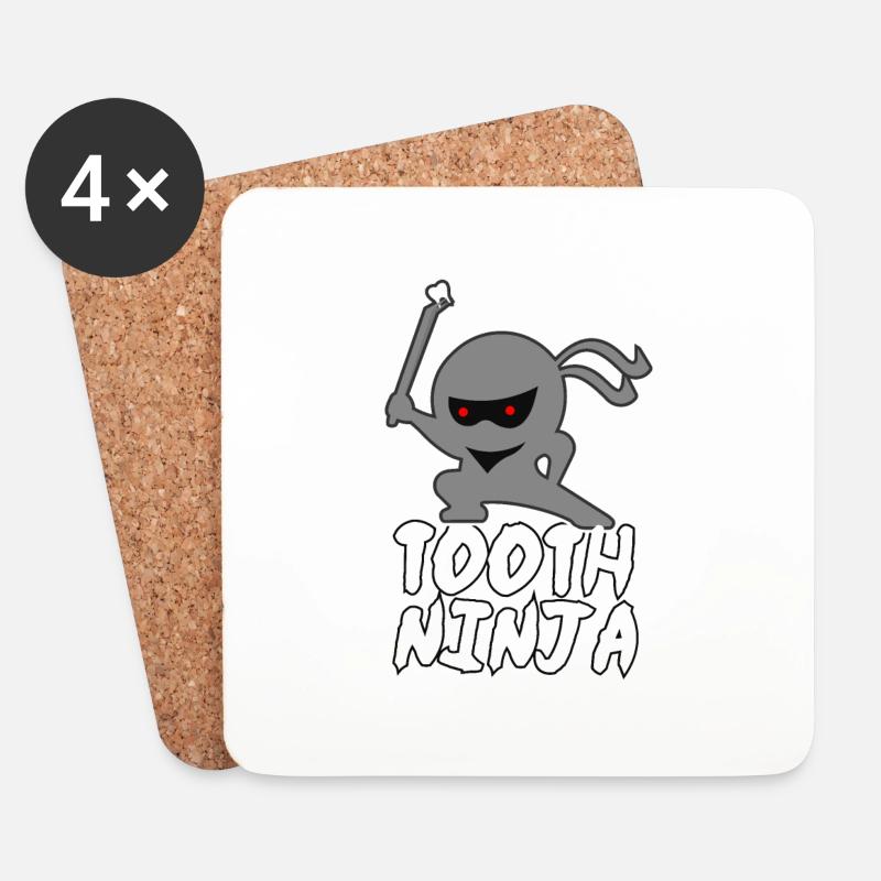 Zahnarzt Tooth Ninja Zahn herausziehen Geschenk - Untersetzer (4er-Set) - Weiß
