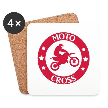 Motocross - Dessous de verre (lot de 4) - blanc - Devant