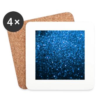 Funkelnder blauer Glitter - Untersetzer (4er-Set) - Weiß - Vorne