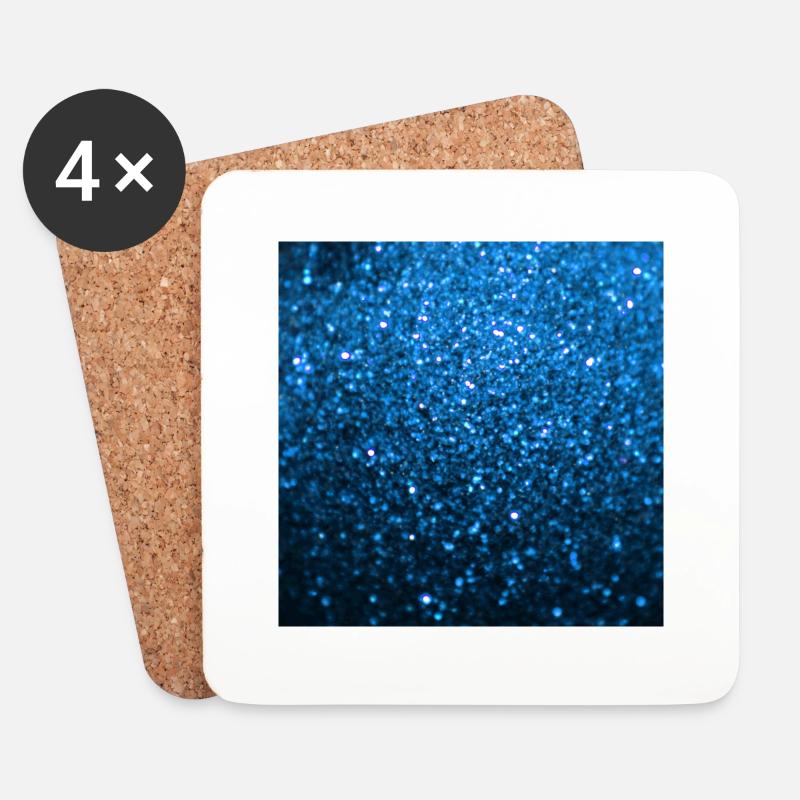 Funkelnder blauer Glitter - Untersetzer (4er-Set) - Weiß