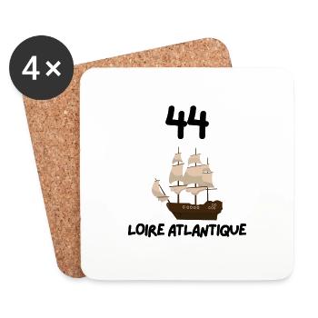 44 Loire Atlantique Bateau Voiles - Dessous de verre (lot de 4) - blanc - Devant