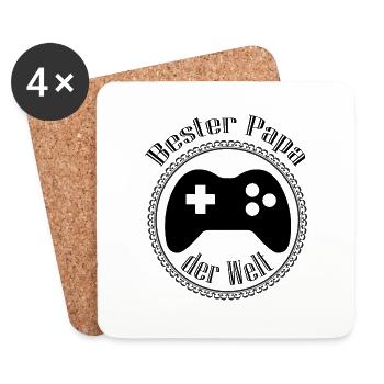 Bester Papa der Welt - Untersetzer (4er-Set) - Weiß - Vorne