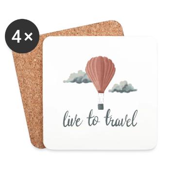 Live To Travel - Coasters (set of 4) - white - Front