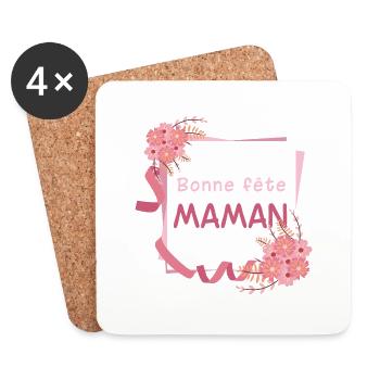 Bonne fête maman Style POST IT - Dessous de verre (lot de 4) - blanc - Devant