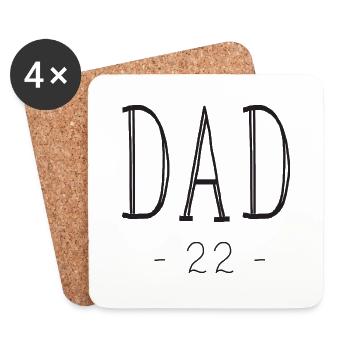 DAD -22- Father Family Papa 2022 - Coasters (set of 4) - white - Front