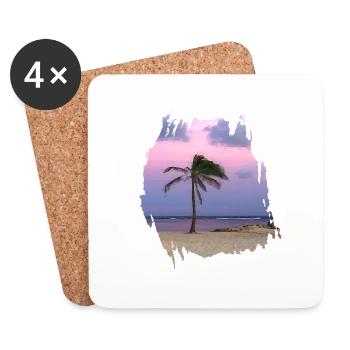 PARADISIAQUE BEACH SAINT ANNE GUADELOUPE - Coasters (set of 4) - white - Front