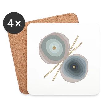 watercolor flowers - Untersetzer (4er-Set) - Weiß - Vorne