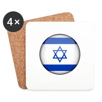 Cercle du drapeau israélien - Dessous de verre (lot de 4) - blanc - Devant