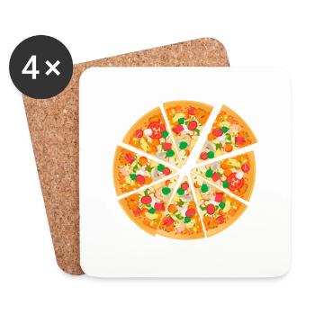 pizza - Dessous de verre (lot de 4) - blanc - Devant