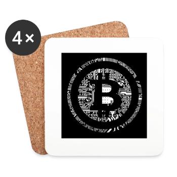 Bitcoin - Untersetzer (4er-Set) - Weiß - Vorne
