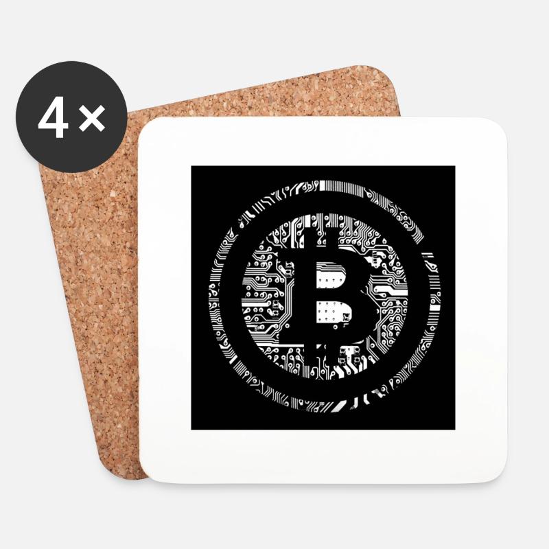 Bitcoin - Untersetzer (4er-Set) - Weiß