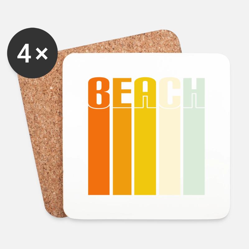 Beach - Untersetzer (4er-Set) - Weiß