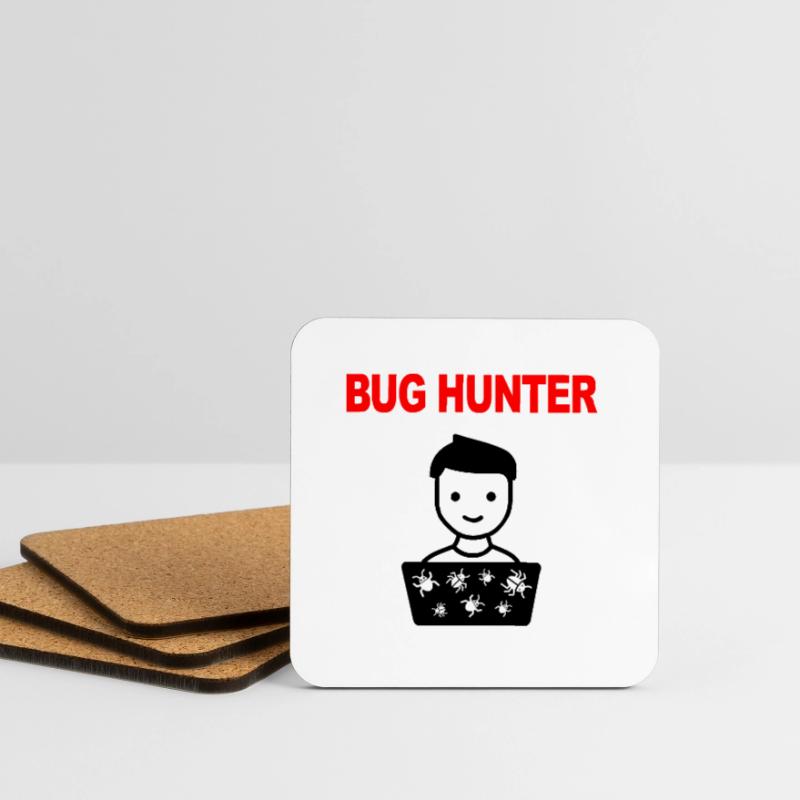 Bug Hunter, Logiciel Testing, Programmeur, IT, Bugs Dessous de verre (lot de 4)