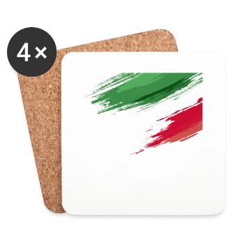 Drapeau italien - Dessous de verre (lot de 4) - blanc - Devant
