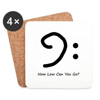 Bass Clef - Wie low können Sie gehen - Bass-Player-Geschenk - Untersetzer (4er-Set) - Weiß - Vorne