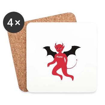 Fliegen - Untersetzer (4er-Set) - Weiß - Vorne