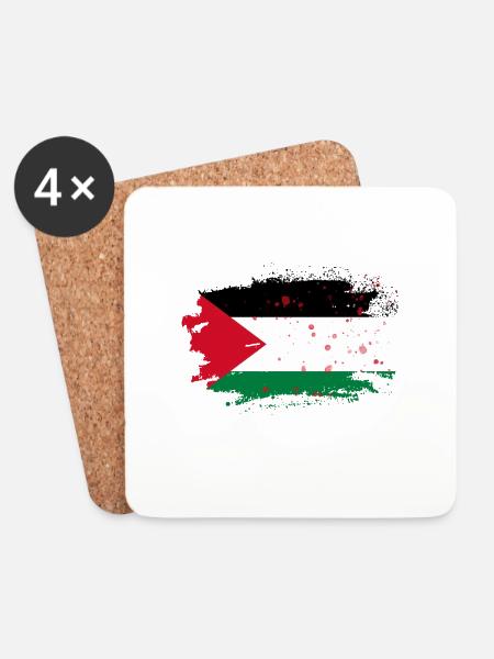 Free Palestine - Coasters (set of 4) - white