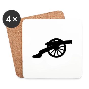 American Civil War Cannon Silhouette - Coasters (set of 4) - white - Front