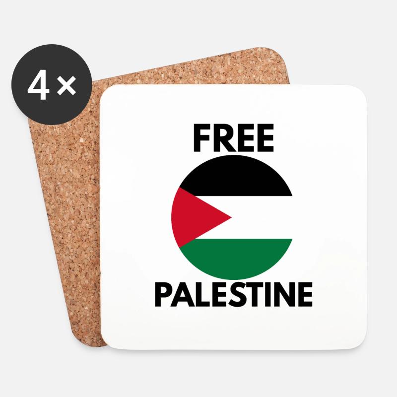Free Palestine - Coasters (set of 4) - white