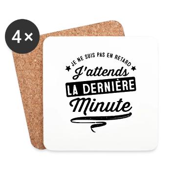 tee-shirt humour retard - Dessous de verre (lot de 4) - blanc - Devant