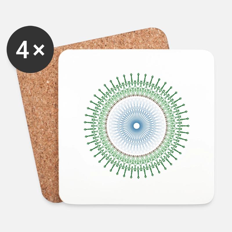 Mandala - Untersetzer (4er-Set) - Weiß