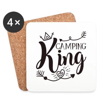 Camping-König - Untersetzer (4er-Set) - Weiß - Vorne