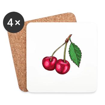 MA CERISE - Dessous de verre (lot de 4) - blanc - Devant