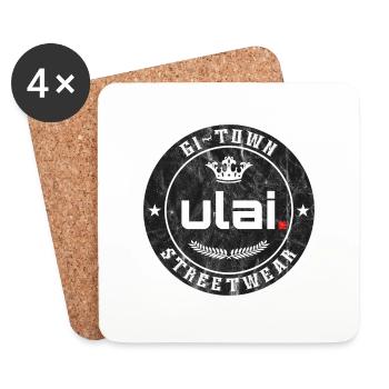 GI-TOWN Streetwear - Ulai - vintage retro - Untersetzer (4er-Set) - Weiß - Vorne