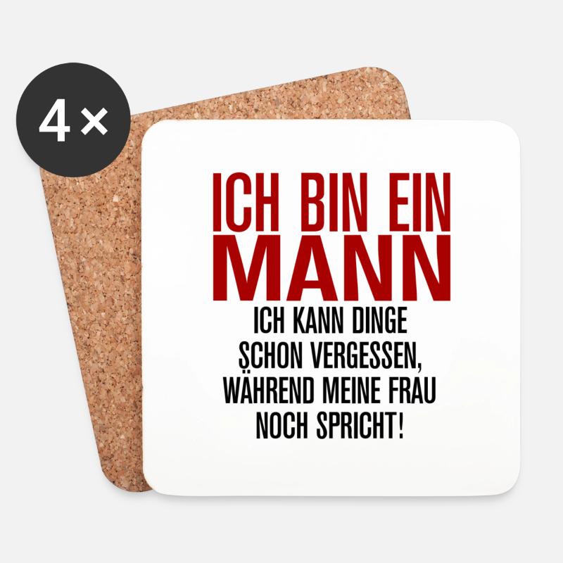 Ich bin ein Mann - Untersetzer (4er-Set) - Weiß