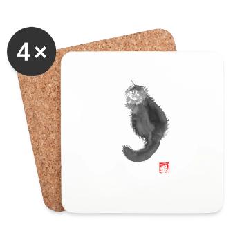 main coon cat - Coasters (set of 4) - white - Front