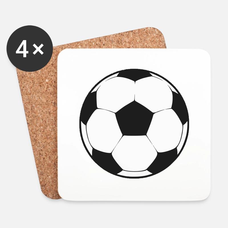 Fußball - Untersetzer (4er-Set) - Weiß
