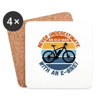 Funny Electric Bike - E-Bike Lover - Coasters (set of 4) - white - Front