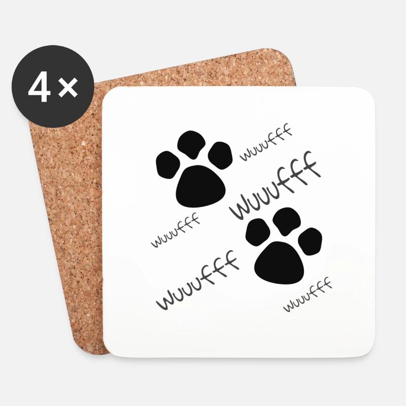 Hunde Pfoten Mädchen jungen und Baby Pullover - Untersetzer (4er-Set) - Weiß