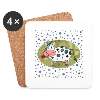 cow - Coasters (set of 4) - white - Front