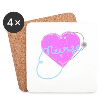 Infirmière Vie Soins infirmiers - Dessous de verre (lot de 4) - blanc - Devant