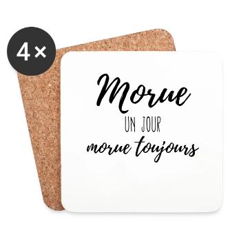 Morue un jour morue toujours - Dessous de verre (lot de 4) - blanc - Devant