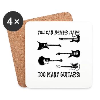 Guitars Musique Rock Player Cadeau Rengaine - Dessous de verre (lot de 4) - blanc - Devant