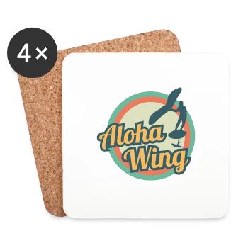 Wing Foiling Aloha Wing Wingsurf Hawaii Geschenk - Untersetzer (4er-Set) - Weiß - Vorne