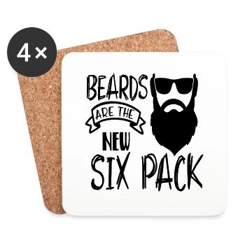 beards are the new six pack - Untersetzer (4er-Set) - Weiß - Vorne