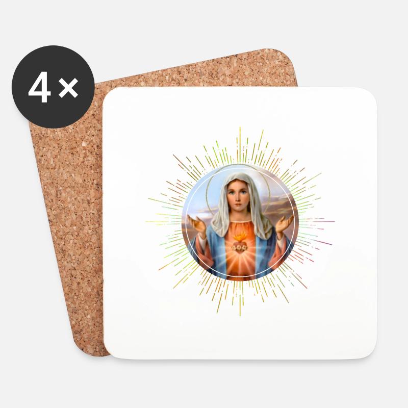 Maria Madonna - Untersetzer (4er-Set) - Weiß