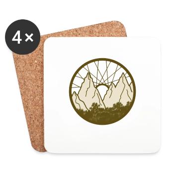 Mountainbike - Untersetzer (4er-Set) - Weiß - Vorne