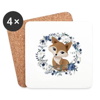 Blumenfuchs - Untersetzer (4er-Set) - Weiß - Vorne
