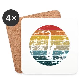 SAXOPHONE SAXOPHONE SAXOPHONIST - Coasters (set of 4) - white - Front