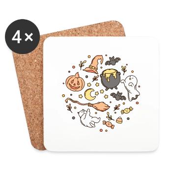 Halloween - Coasters (set of 4) - white - Front