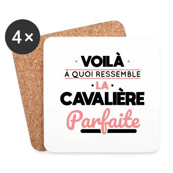 Voilà à quoi ressemble la cavalière parfaite - Dessous de verre (lot de 4) - blanc - Devant