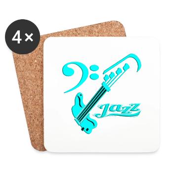 Jazz Bass Guitar Neon Color - Untersetzer (4er-Set) - Weiß - Vorne