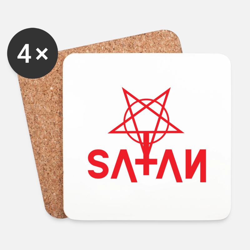 SATAN - Untersetzer (4er-Set) - Weiß