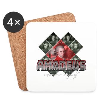 Mozart Pop Art | Wolfgang Amadeus Mozart Gift - Coasters (set of 4) - white - Front