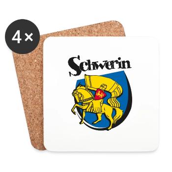 Schweriner Wappen - Untersetzer (4er-Set) - Weiß - Vorne